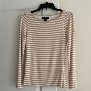 WHBM Long Sleeve Striped Top, Fully Lined. Size XXS